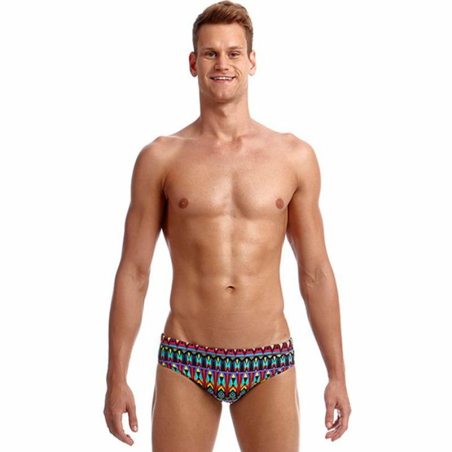 Mens * | Free Delivery Funky Trunks Fire Tribe Mens Classic Briefs