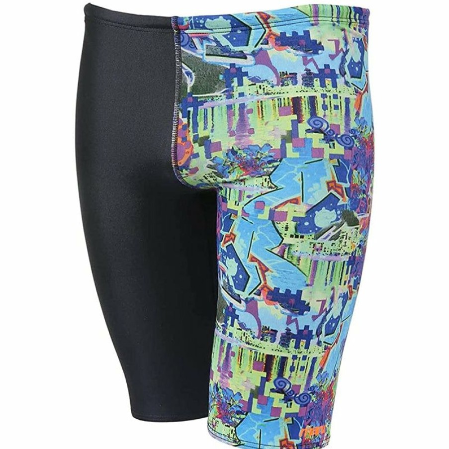 Mens * | Excellent Quality Maru Graffiti Sky Pacer Mens Swimming Jammer Black/Blue