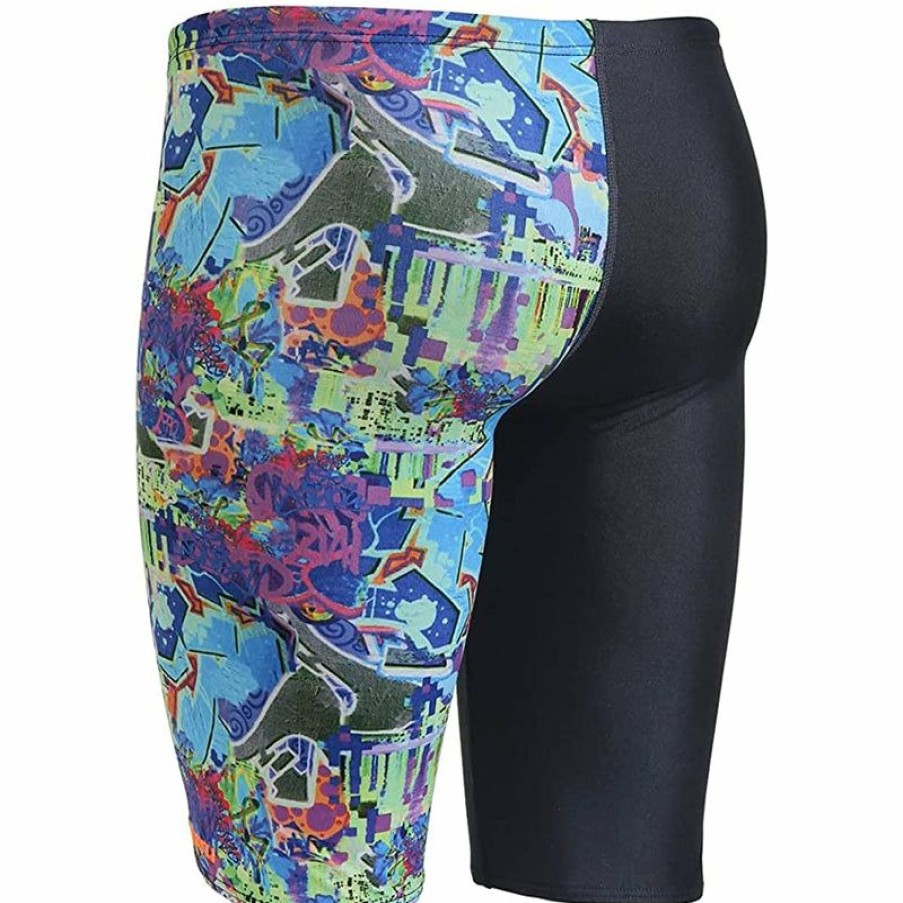 Mens * | Excellent Quality Maru Graffiti Sky Pacer Mens Swimming Jammer Black/Blue