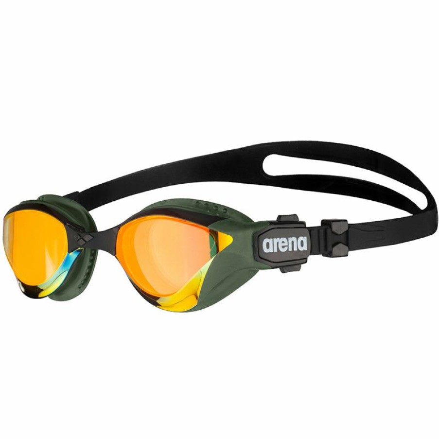 Accessories * | New Arena Cobra Tri Swipe Mirror Triathlon Goggles Copper/Army