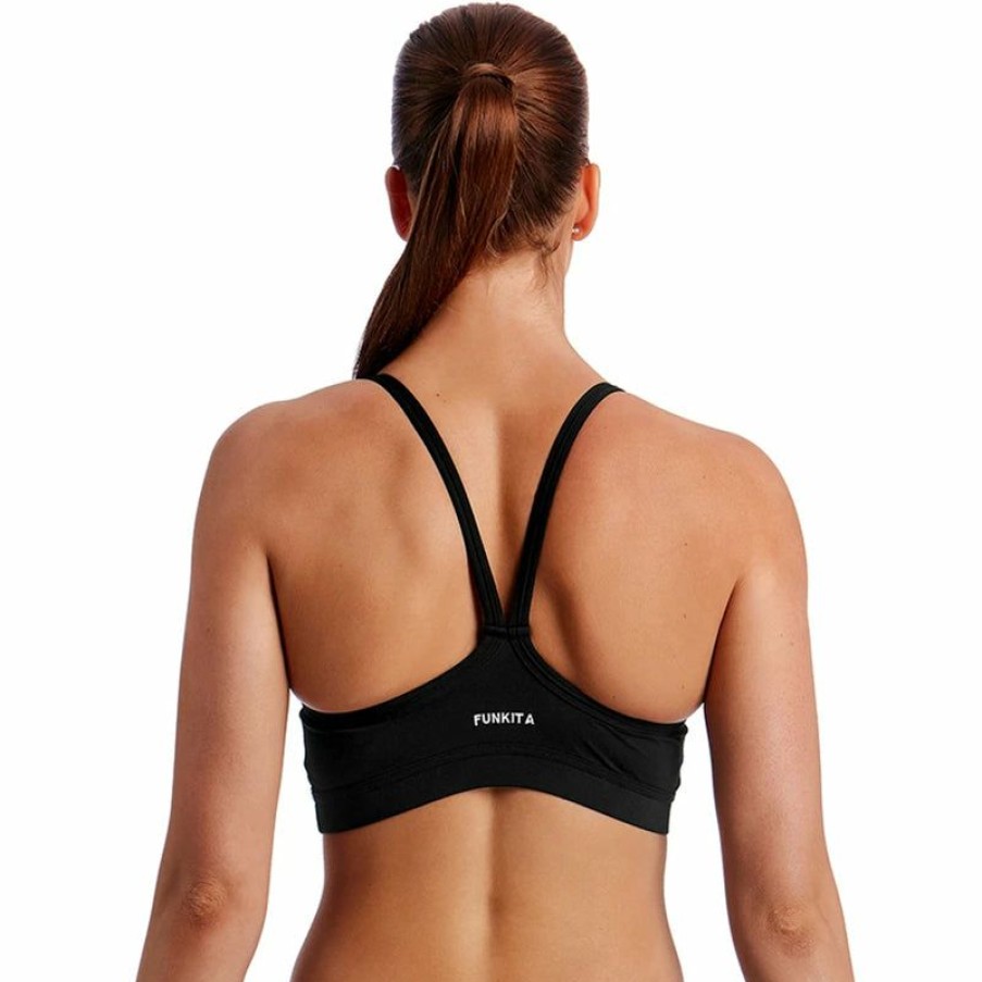 Womens * | Free Delivery Funkita Still Black Ladies Sports Bikini Top