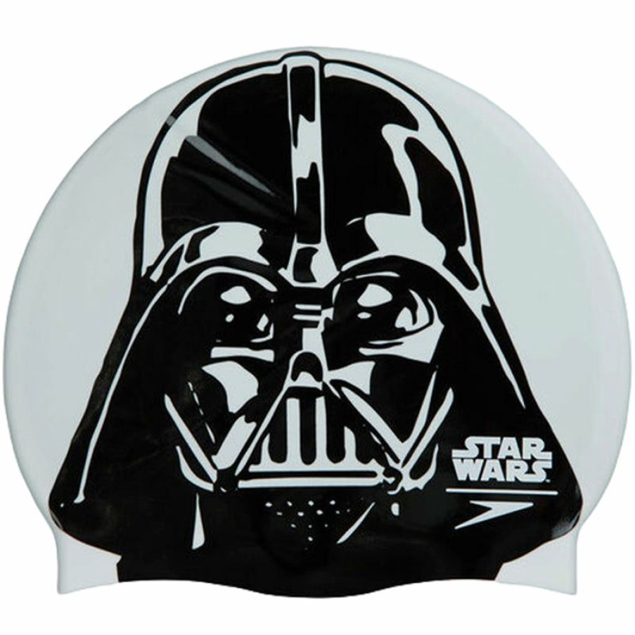 Accessories * | Discount Store Speedo Star Wars Junior Slogan Swim Hat Darth Vader Print