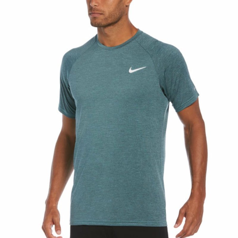 Mens * | Best Price Nike Heather Short Sleeve Hydroguard (Washed Teal)