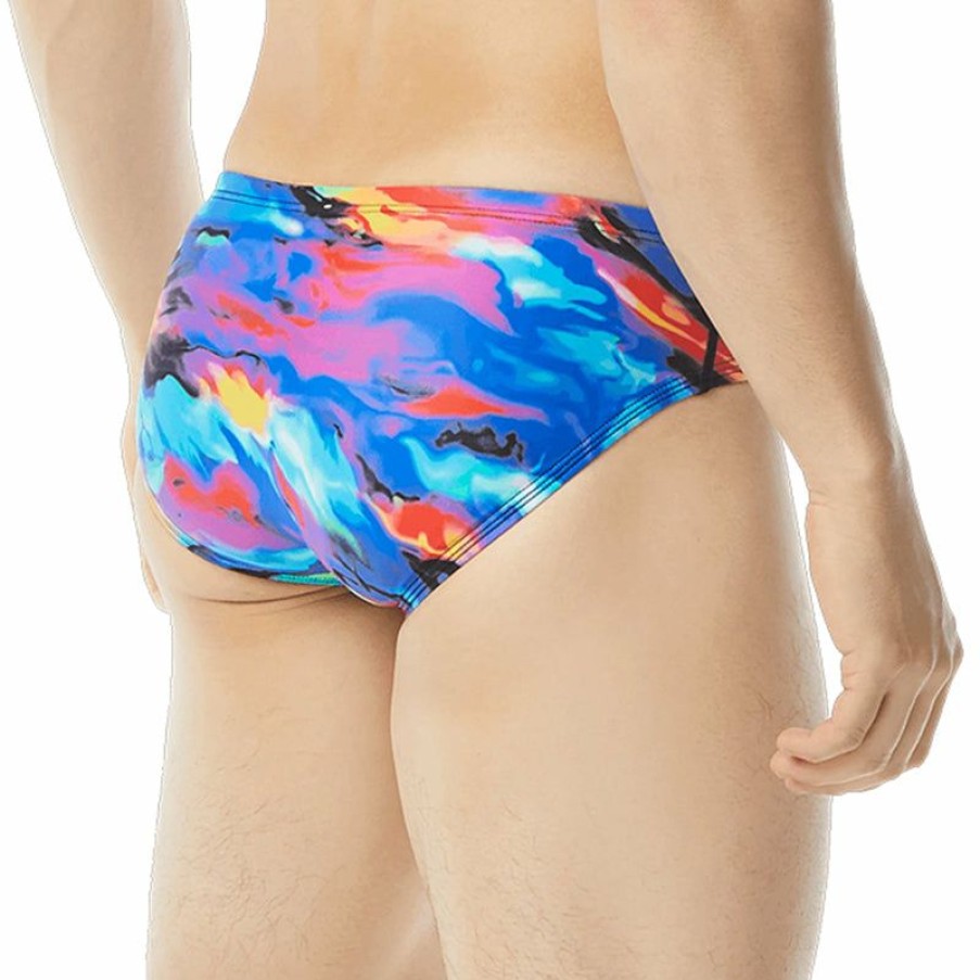 Mens * | Premium Tyr Men'S Synthesis Racer Brief Blue/Multi