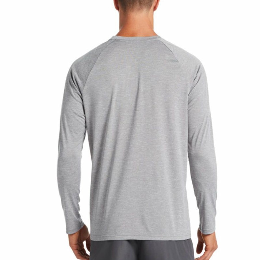 Mens * | Best Price Nike Heather Long Sleeve Hydroguard (Particle Grey)