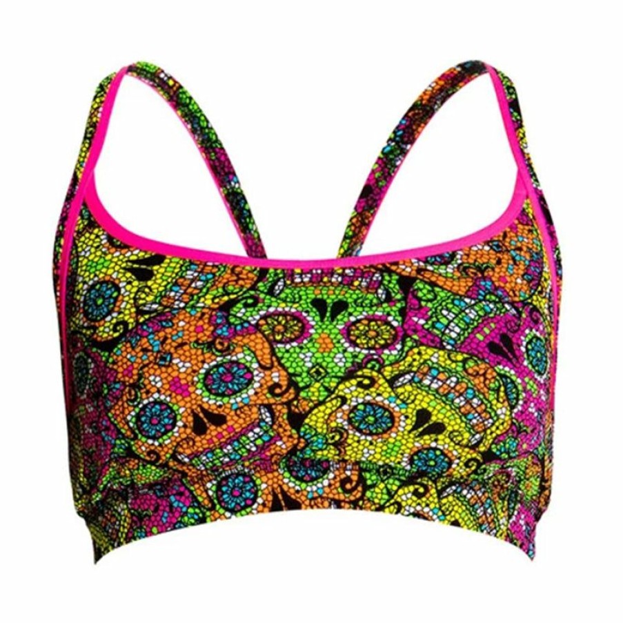 Womens * | Online Store Funkita Skull Keeper Ladies Bikini Sports Top