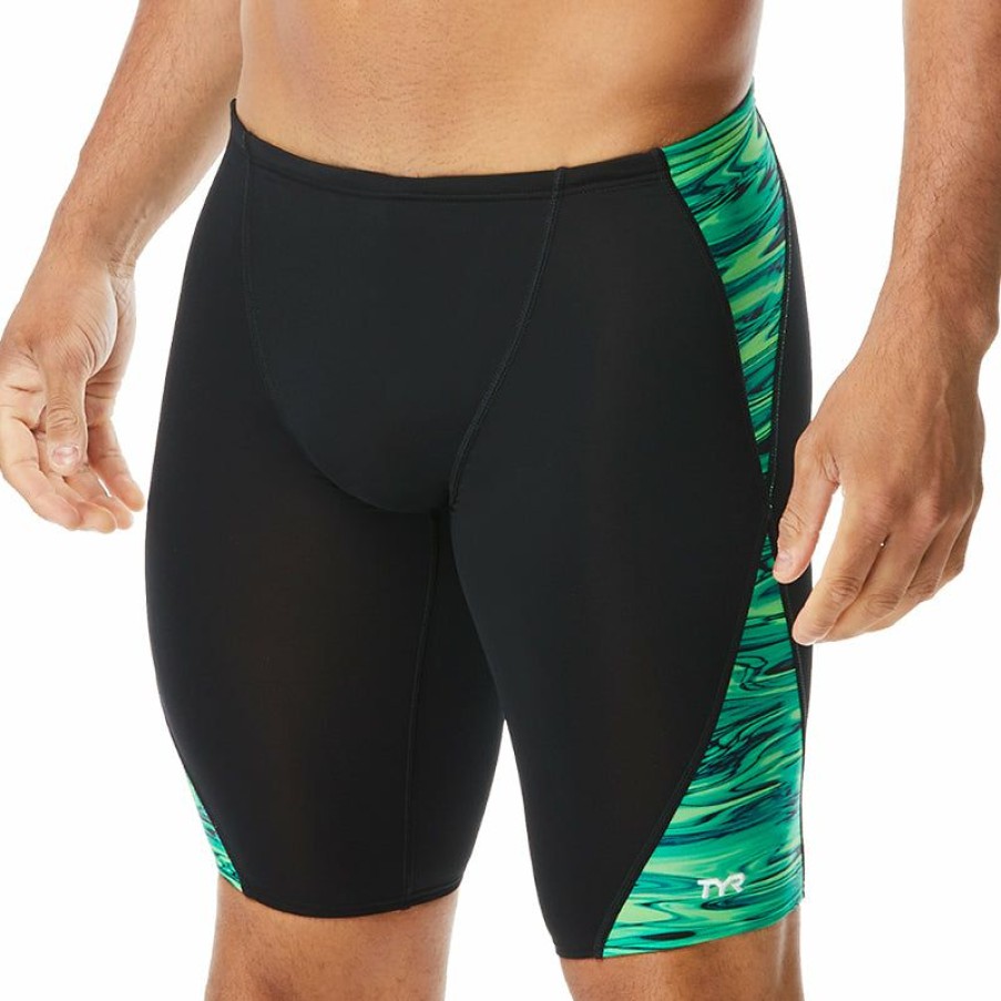 Mens * | Online Discount Tyr Men'S Hydra Blade Jammer Swimsuit Green