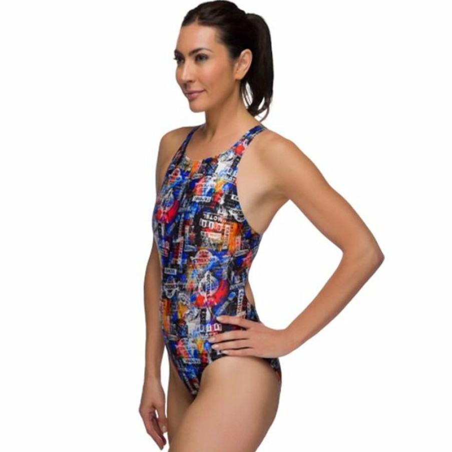 Womens * | Online Store Maru Capital Tek Back Ladies Swimsuit