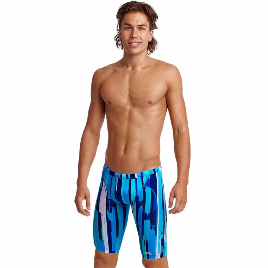 Mens * | Free Delivery Funky Trunks Roller Paint Mens Training Jammers