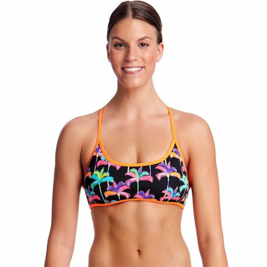 Womens * | Online Discount Funkita Palm Drive Ladies Cross Back Tie Bikini Top