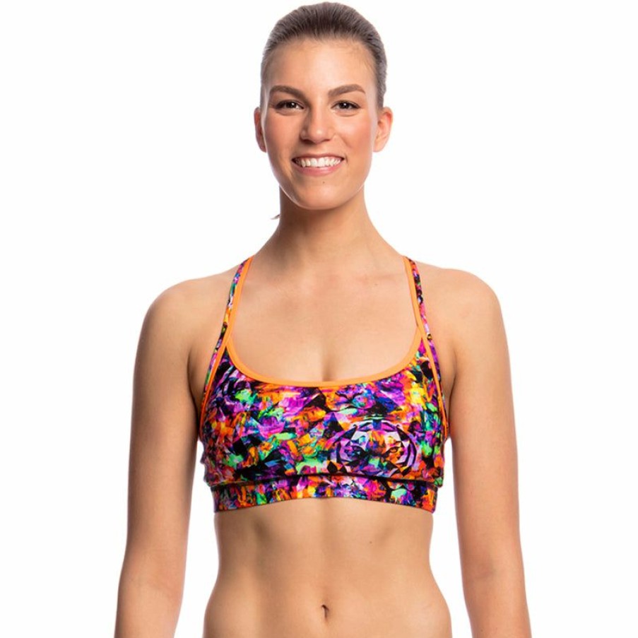 Womens * | Outlet Sale Funkita Predator Party Ladies Bikini Sports Top