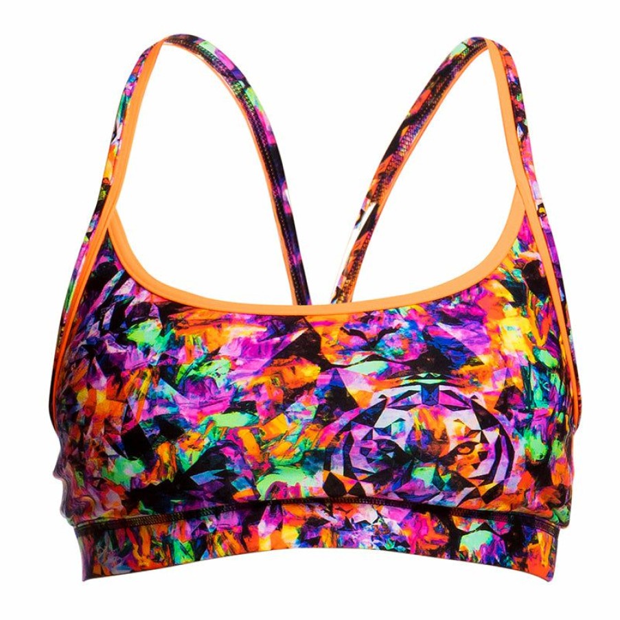 Womens * | Outlet Sale Funkita Predator Party Ladies Bikini Sports Top