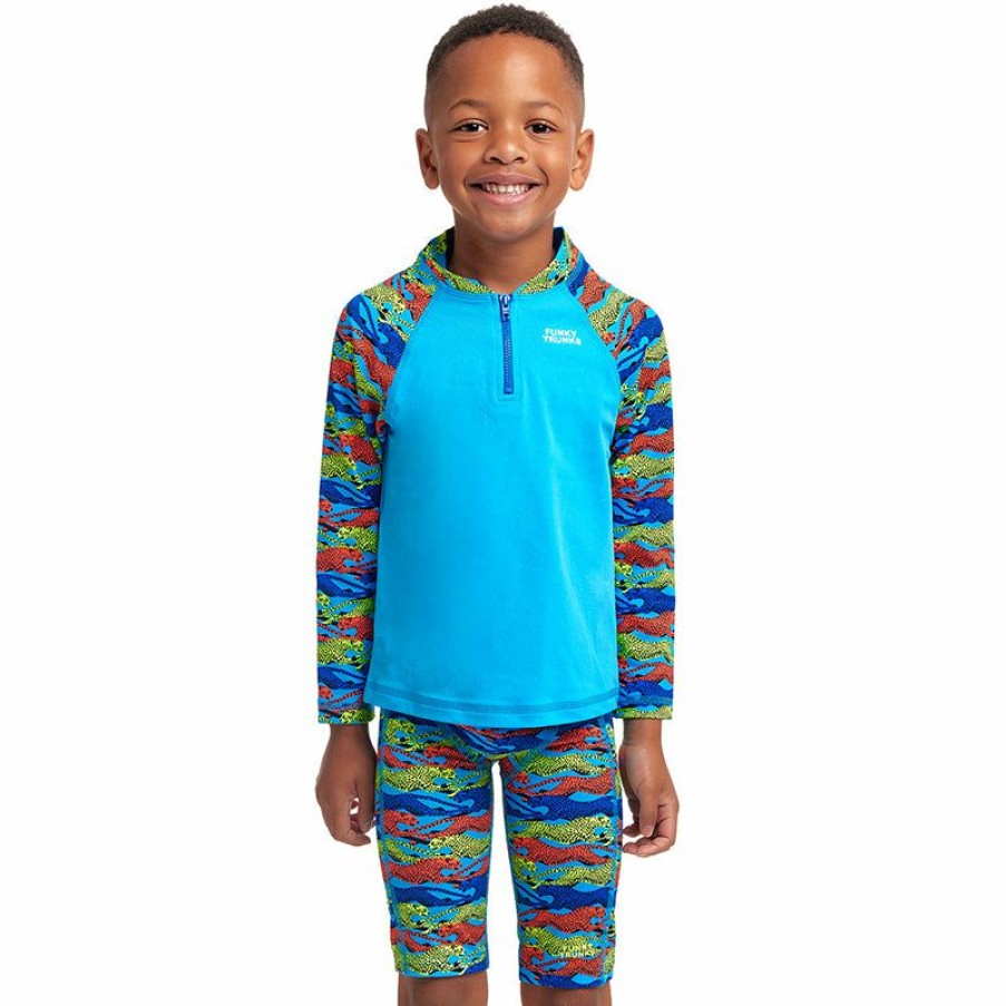 Kids * | Bestsellers Funky Trunks No Cheating Toddler Boys Eco Zippy Rash Vest