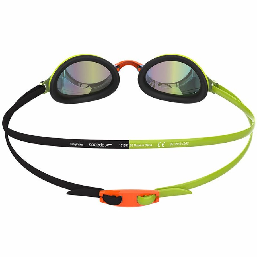 Accessories * | Online Store Speedo Vengeance Mirror Goggle Green/Orange