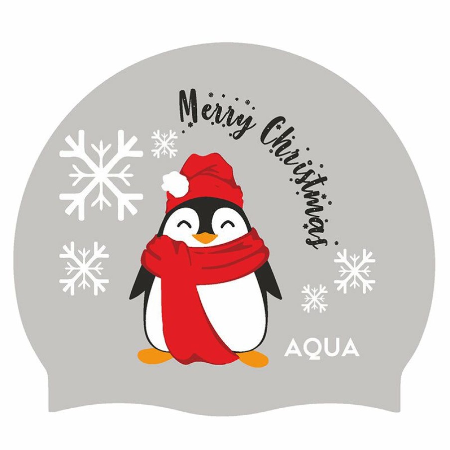 Accessories * | Reliable Quality Penguin Christmas Silicone Swim Hat