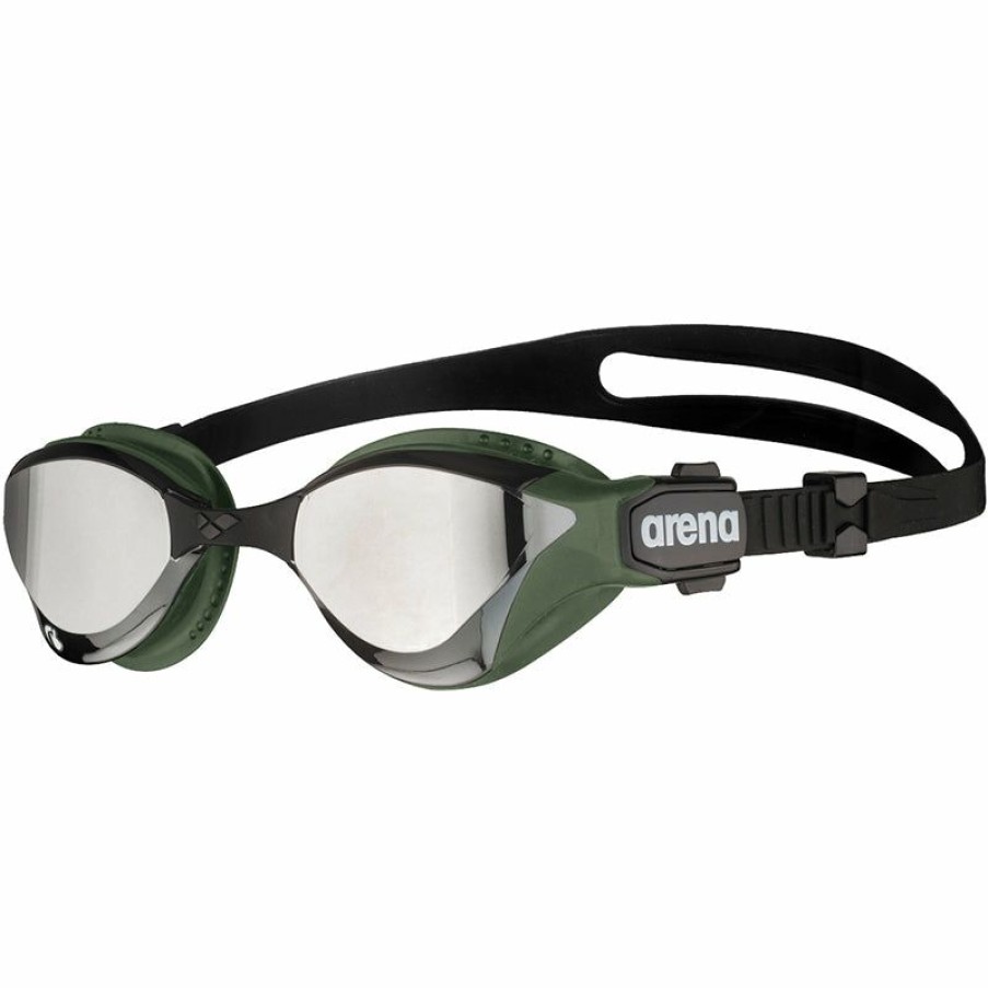 Accessories * | Opening Sales Arena Cobra Tri Swipe Mirror Triathlon Goggles Silver/Army