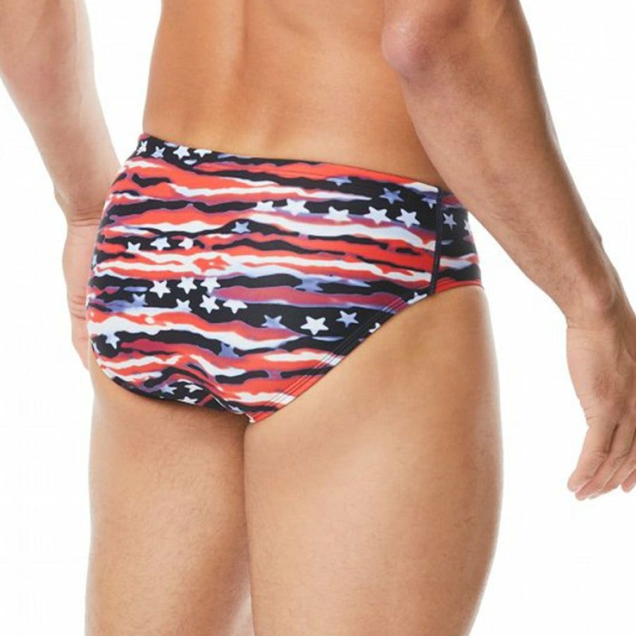 Mens * | Excellent Tyr Men'S All American All Over Racer Swimsuit Red/White/Blue