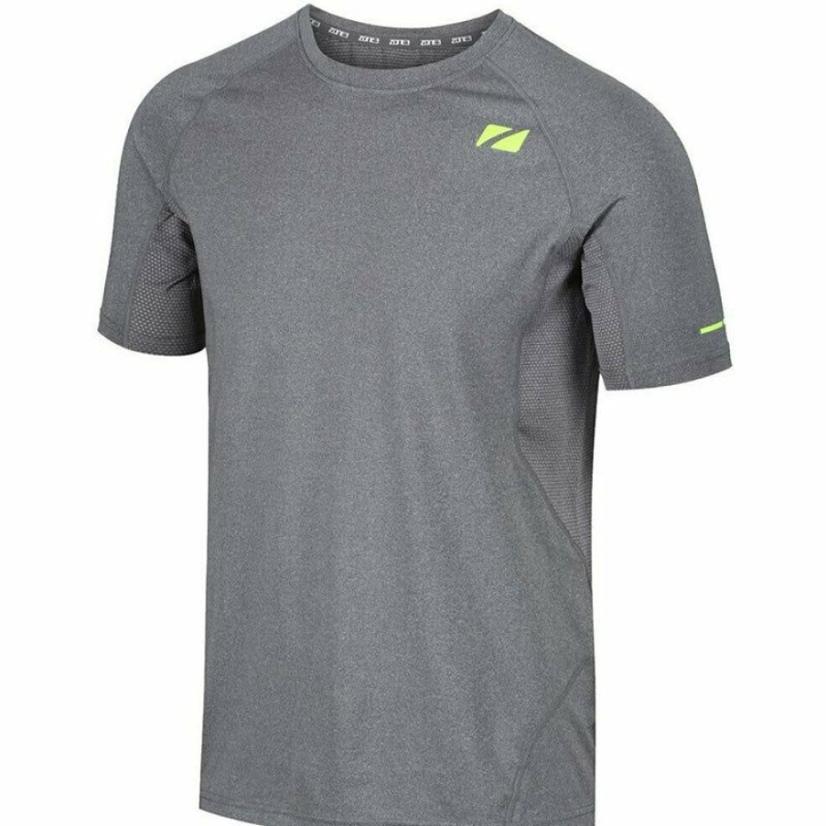 Mens * | Online Discount Zone3 Men'S Power Burst T-Shirt Grey/Neon Yellow