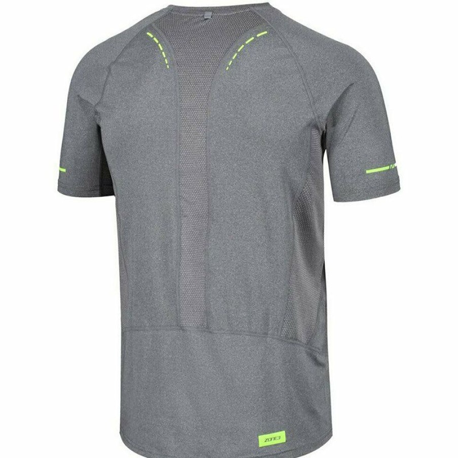 Mens * | Online Discount Zone3 Men'S Power Burst T-Shirt Grey/Neon Yellow