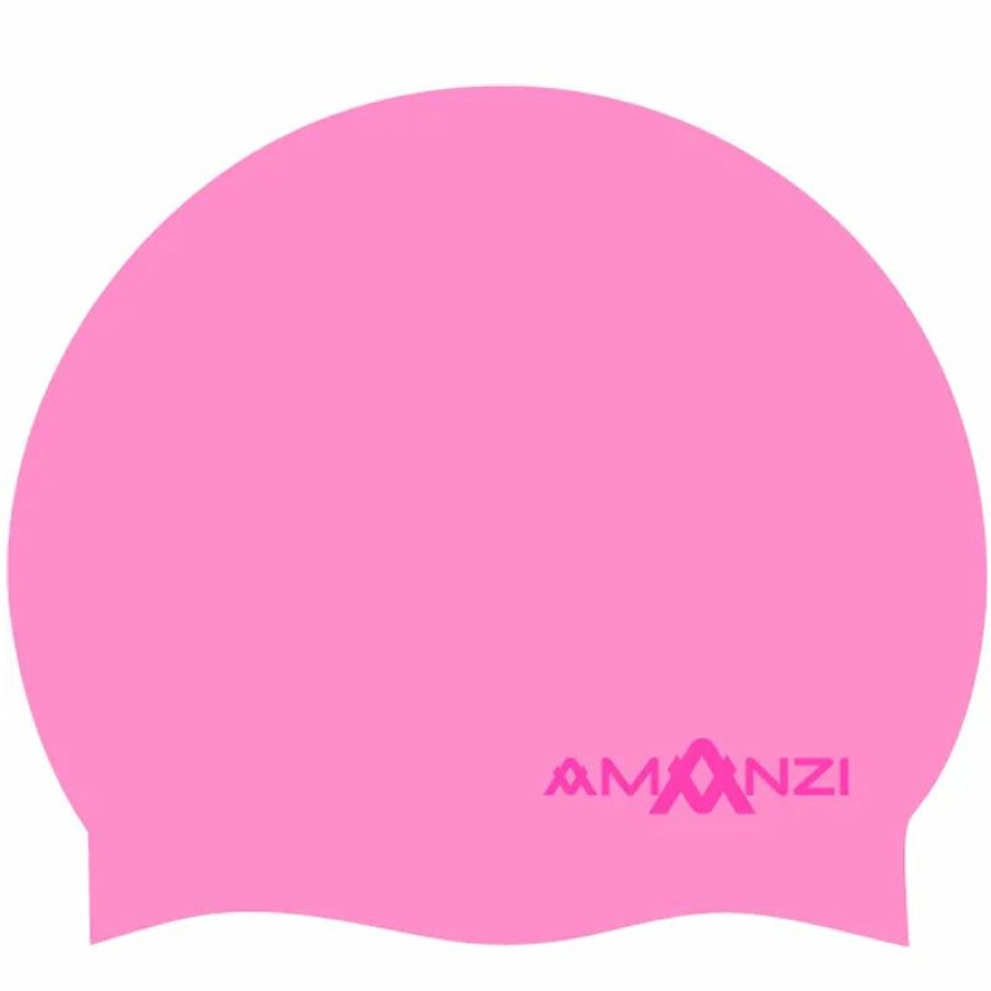 Accessories * | Reliable Quality Amanzi Signature Pastel Pink Swim Cap