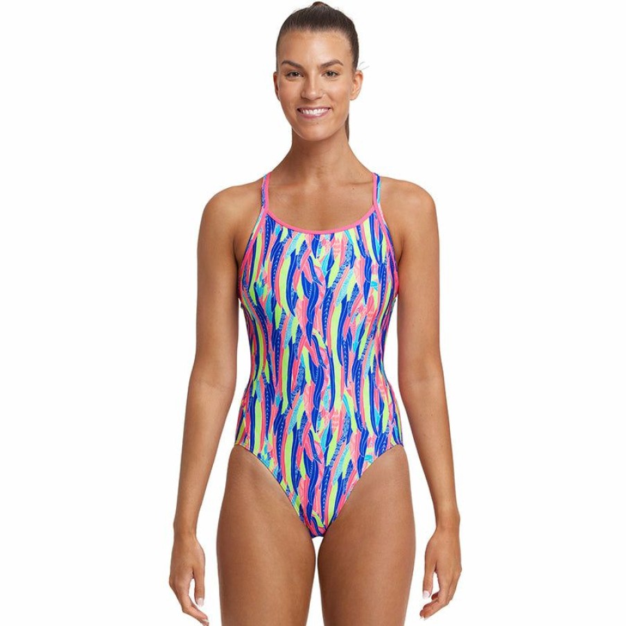 Womens * | Discount Store Funkita Wing Tips Ladies Eco Diamond Back One Piece