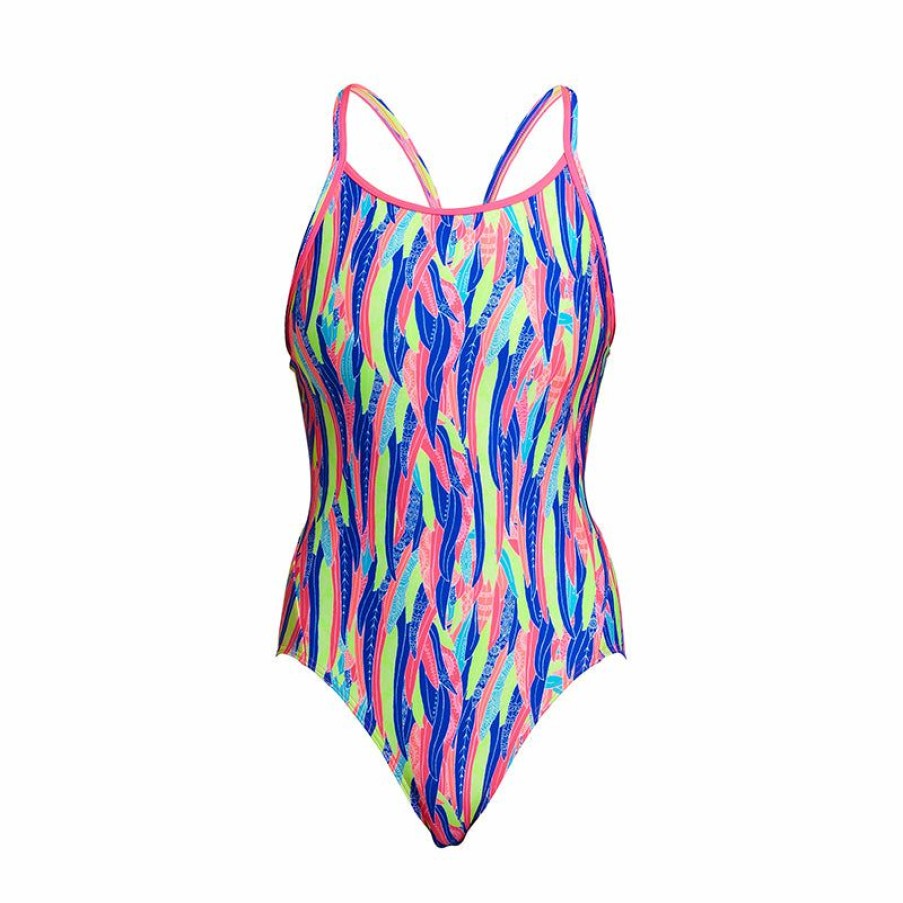 Womens * | Discount Store Funkita Wing Tips Ladies Eco Diamond Back One Piece