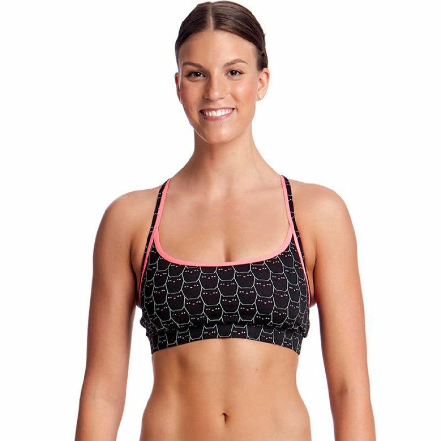 Womens * | Opening Sales Funkita Night Cat Ladies Sports Top