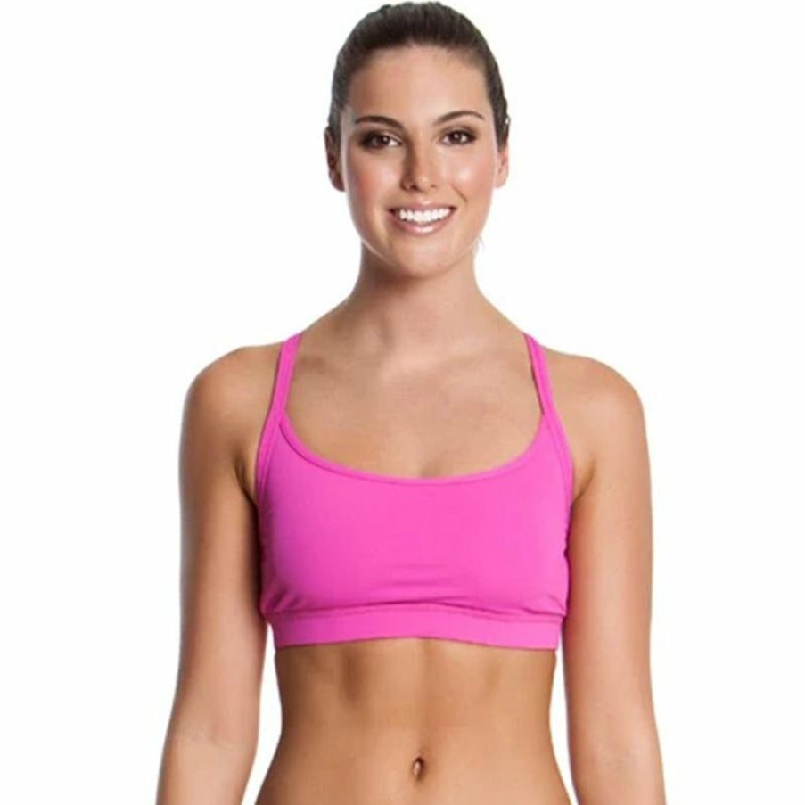 Womens * | Opening Sales Funkita Still Pink Ladies Bikini Sports Top