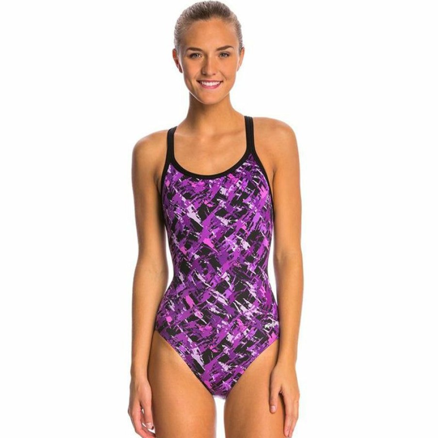 Womens * | New Dolfin Chloroban Rondo Dbx Back Swimsuit (Purple)