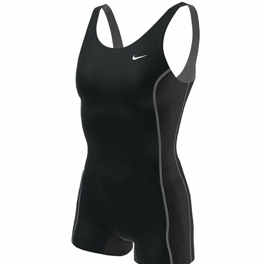 Womens * | Opening Sales Nike Women'S Poly Solid Legsuit (Black)