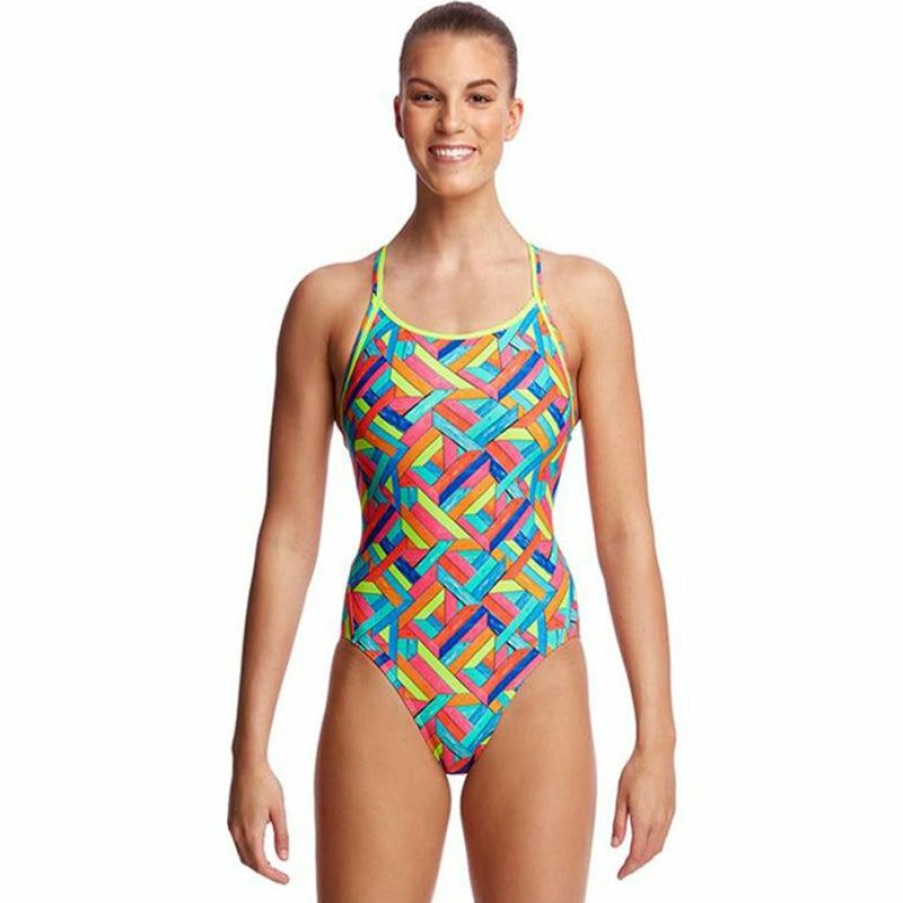 Womens * | Special Style Funkita Panel Pop Ladies Diamond Back One Piece