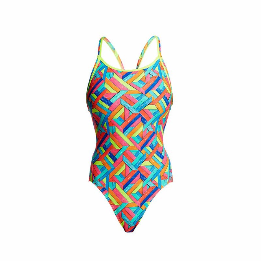 Womens * | Special Style Funkita Panel Pop Ladies Diamond Back One Piece