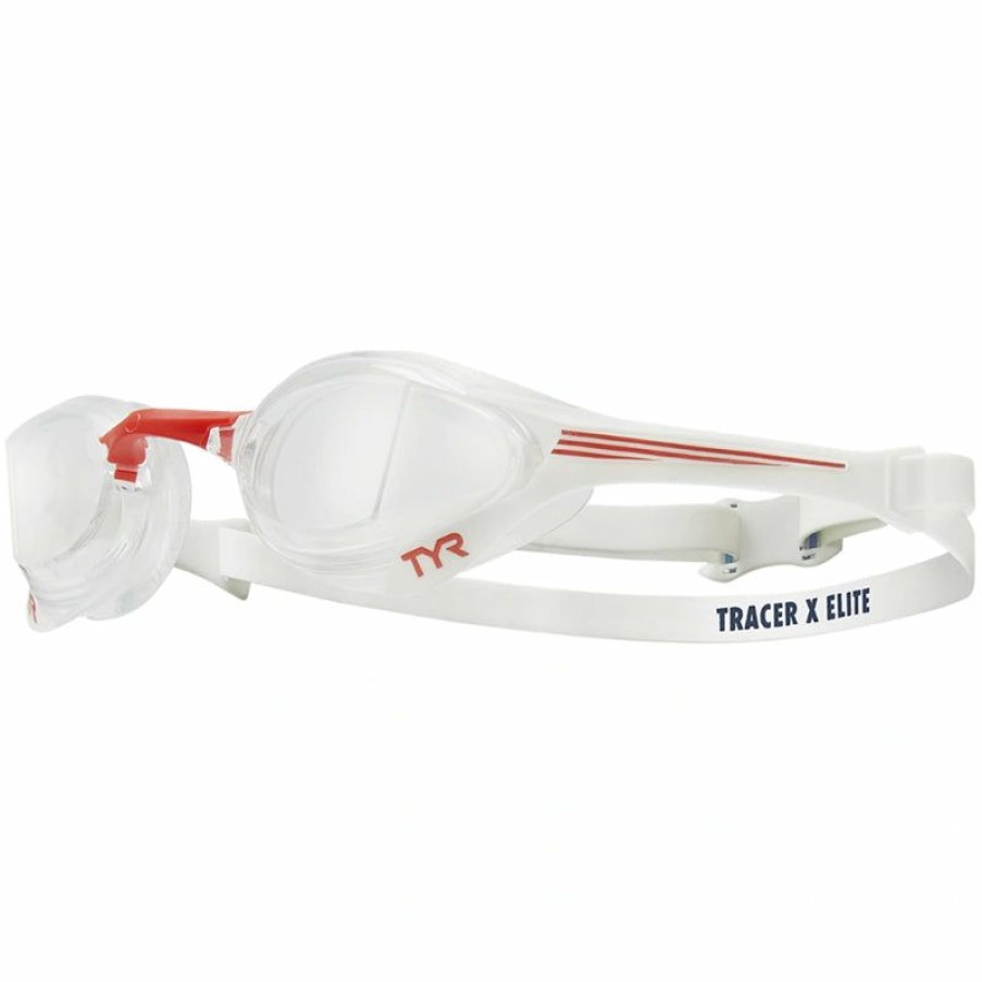 Accessories * | Online Store Tyr Tracer-X Elite Racing Adult Goggles Red/Navy