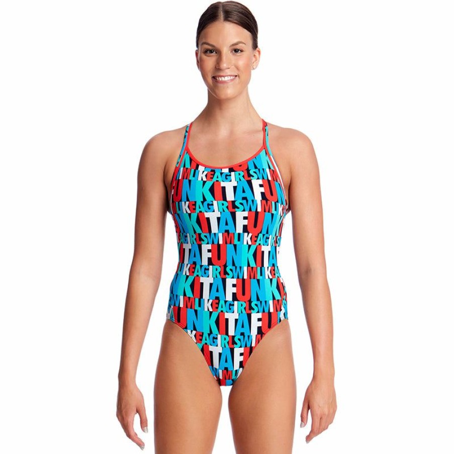 Womens * | Excellent Quality Funkita Swim Squad Ladies Diamond Back One Piece