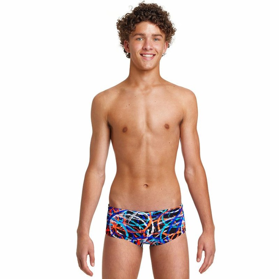 Kids * | Best Price Funky Trunks Spin Doctor Boys Sidewinder Trunks