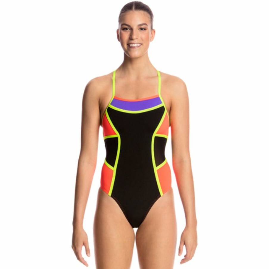 Womens * | Special Style Funkita Flame Thrower Ladies Colour Block One Piece