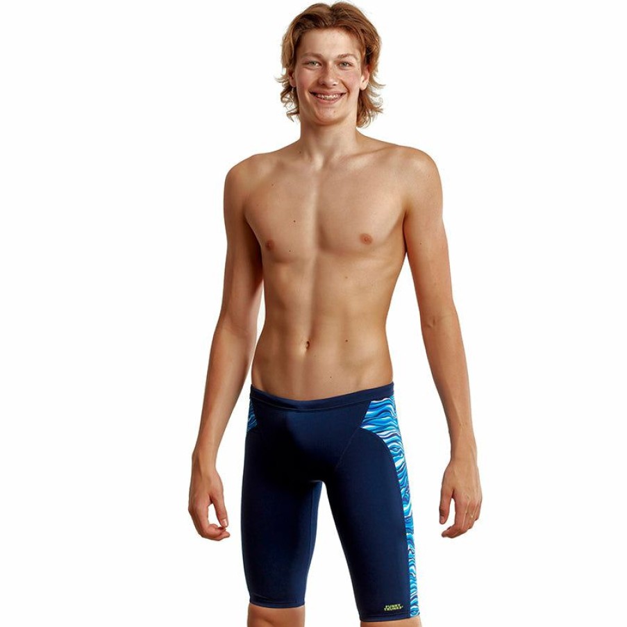 Kids * | Best Price Funky Trunks Wild Water Boys Eco Training Jammers