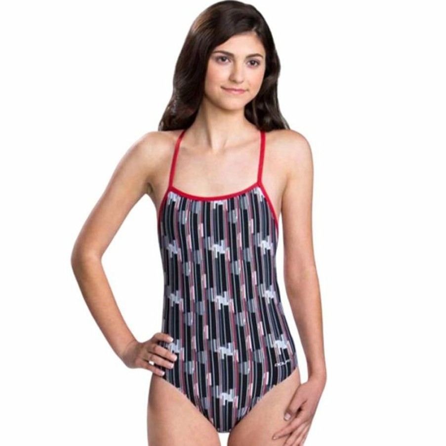 Womens * | Bestsellers Dolfin Graphlite Series Infiniti Mtg Back Swimsuit Red