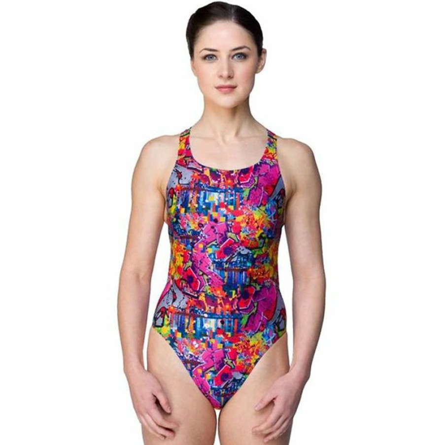 Womens * | Discount Store Maru Graffiti Sky Sparkle Boogie Back Ladies Swimsuit