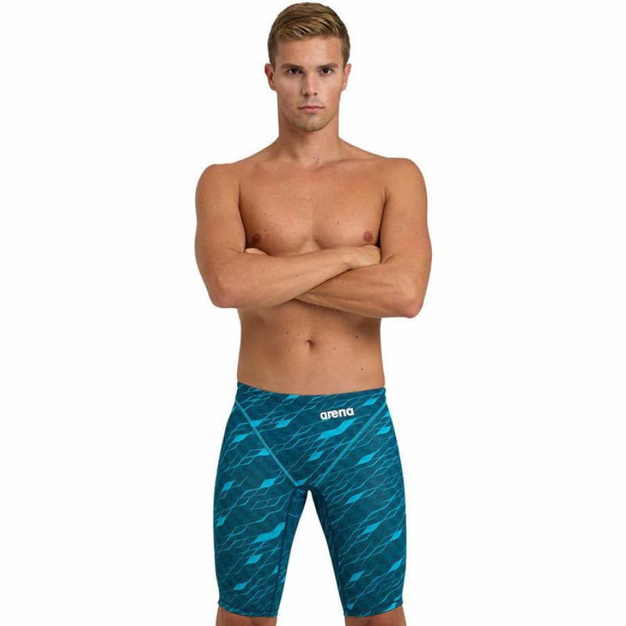 Mens * | Excellent Quality Arena Men'S Powerskin St Next Eco Jammers Clean/Sea Blue