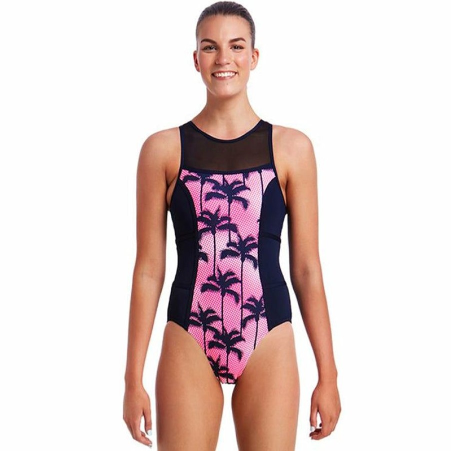 Womens * | Best Sellers Funkita Pop Palms Ladies Hi Flyer One Piece