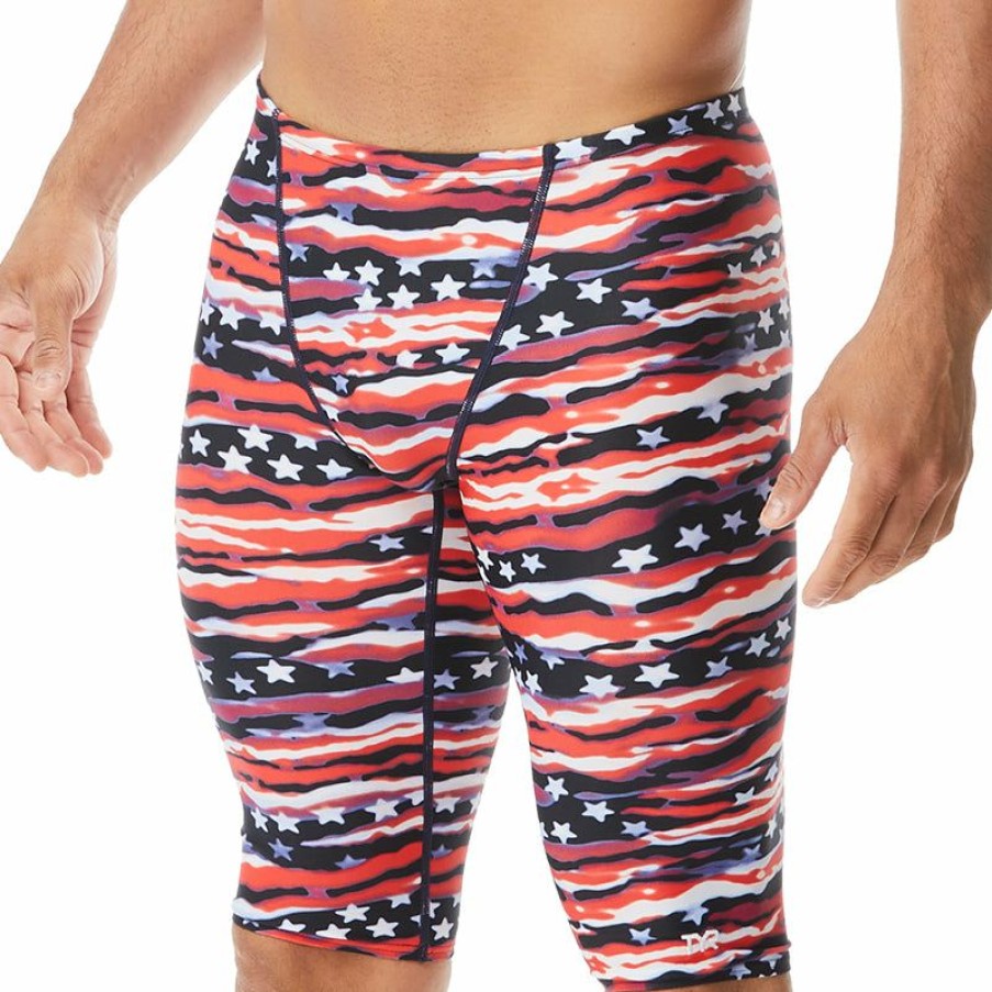 Mens * | Classical Tyr Men'S All American All Over Jammer Swimsuit Red/White/Blue