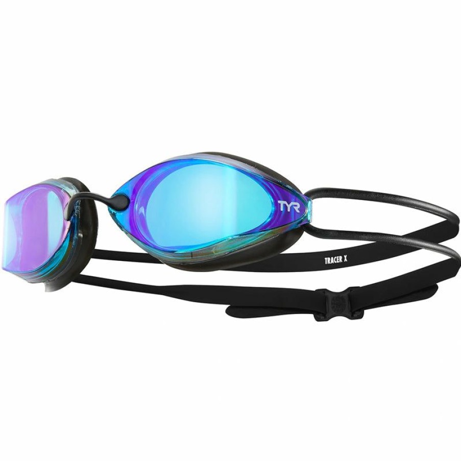 Accessories * | Best-Selling Tyr Tracer-X Racing Mirrored Goggles Blue/Black