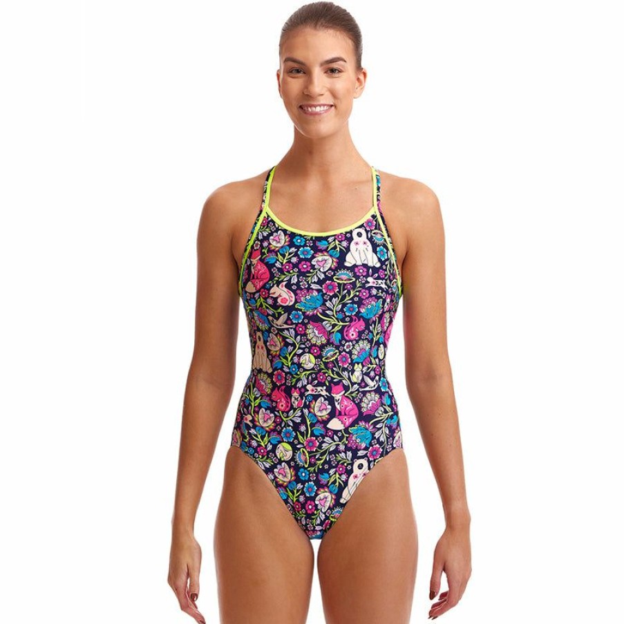 Womens * | Opening Sales Funkita Birds And Bees Ladies Diamond Back One Piece