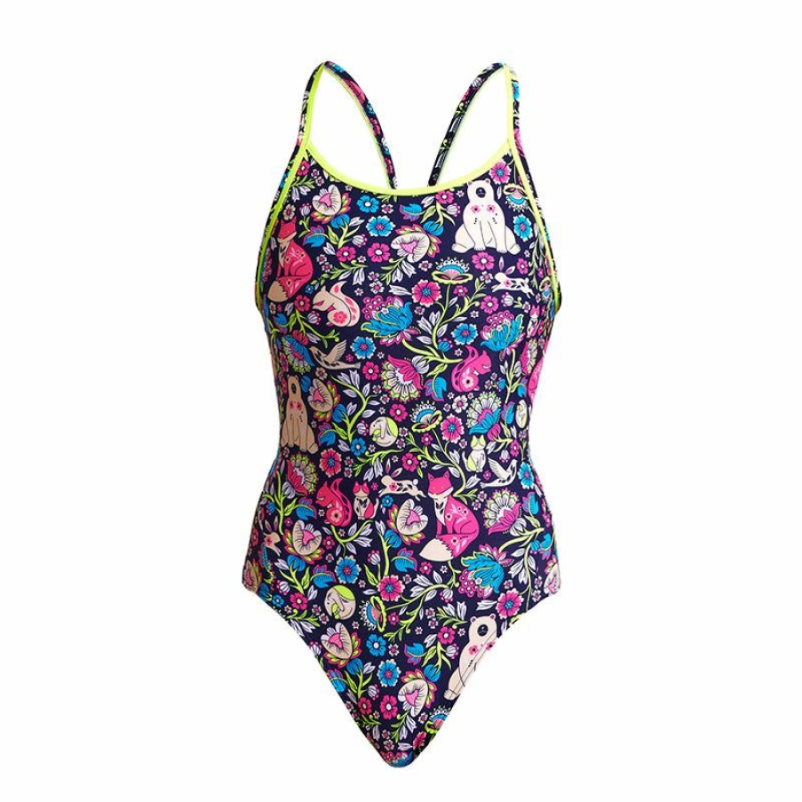 Womens * | Opening Sales Funkita Birds And Bees Ladies Diamond Back One Piece