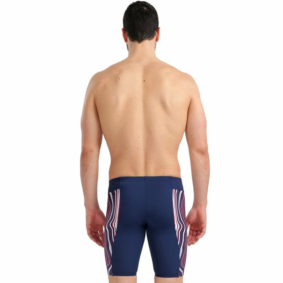 Mens * | New Arena Mens Marbled Jammer Navy/Red/Multi