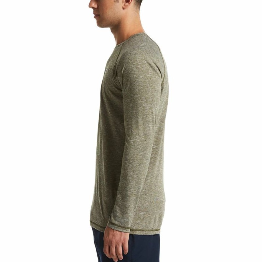 Mens * | Discount Store Nike Long Sleeve Hydroguard T-Shirt (Medium Olive)