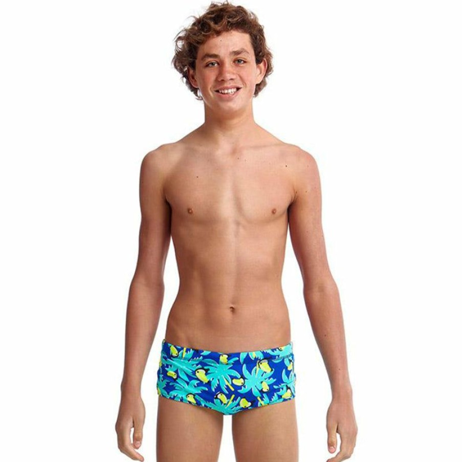 Kids * | Large Choice Funky Trunks Bird Brain Boys Eco Classic Trunks