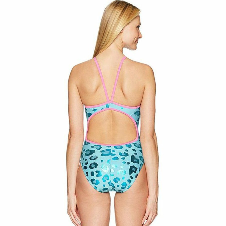 Womens * | Online Discount The Finals Funnies Leopard Love Foil Flutterback Swimsuit