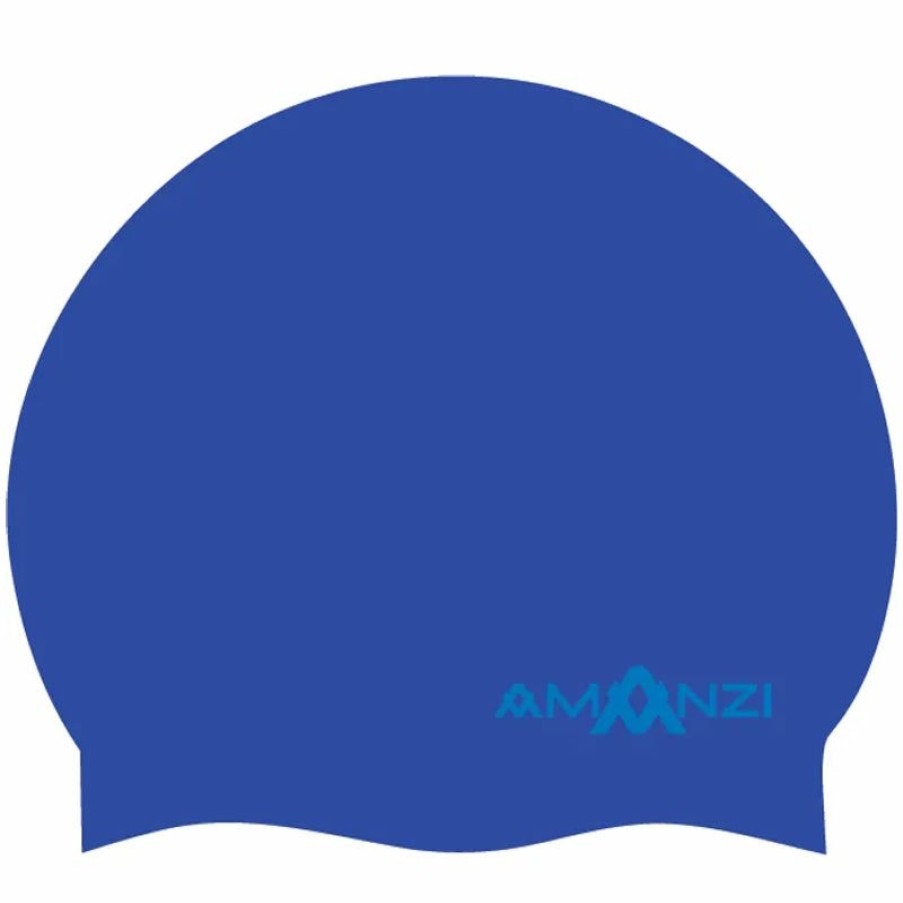 Accessories * | Discount Store Amanzi Signature Royal Blue Swim Cap